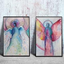 anioły,akwarela - Obrazy - Wyposażenie wnętrz