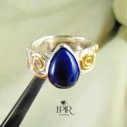 Czarny Opal pierścionek srebrny z opalem - Pierścionki - Biżuteria