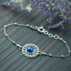 róża,lapis lazuli,romantyczna kobieca retro - Bransoletki - Biżuteria