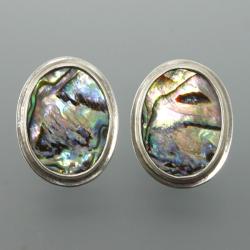 srebrne kolczyki z muszlą paua - Kolczyki - Biżuteria