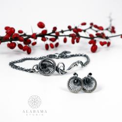 minimalistyczny komplet,srebro,Dzień Kobiet - Komplety - Biżuteria