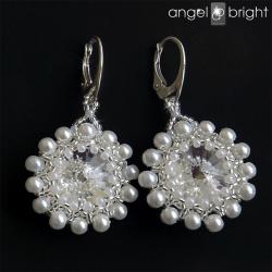 kolczyki,krótkie,perłowe,białe,ślubne - Kolczyki - Biżuteria
