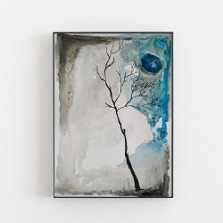 akwarela,abstrakcja,drzewo,a4 - Obrazy - Wyposażenie wnętrz