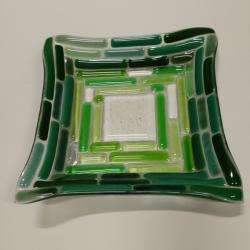patera,szkło,fusing,zielony - Ceramika i szkło - Wyposażenie wnętrz