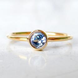 pierścionek złoty z tanzanitem - Pierścionki - Biżuteria