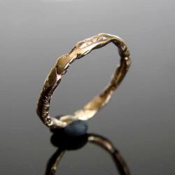 złoto,obrączka,pierścionek,surowy,unikat - Pierścionki - Biżuteria