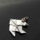 Wisiory rybka origami,srebrne origami,origami wisiorek