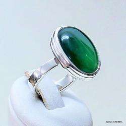 biżuteria srerbrna,pierścionki srebrne z zielonym - Pierścionki - Biżuteria
