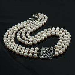 kolia,naturalne perły,bogata,wire-wrappingi - Naszyjniki - Biżuteria
