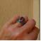 Pierścionki srebrno złoty pierścionek z surowym rubinem