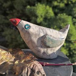 ptak,ptaszek,ceramiczny ptak,raku - Ceramika i szkło - Wyposażenie wnętrz