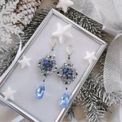 kolczyki,kryształowe,srebrne,błękitne,długie - Kolczyki - Biżuteria