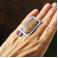 Pierścionki srebrny pierścionek z kwarcem truskawkowym