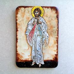 Beata Kmieć,ikona ceramiczna,Jezus Miłosierny - Ceramika i szkło - Wyposażenie wnętrz