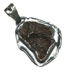 wisior meteoryt,srebrny,unikat,surowy - Wisiory - Biżuteria