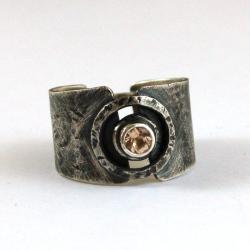 srebrny pierścionek z morganitem - Pierścionki - Biżuteria