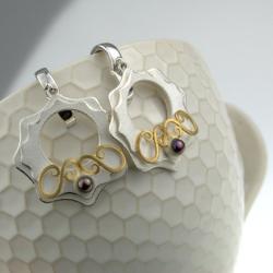 srebrne kolczyki koła z wywijasami - Kolczyki - Biżuteria