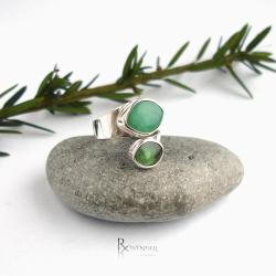 zieleń,zielone kamienie,obrączka - Pierścionki - Biżuteria