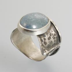 srebrny pierścionek z kyanitem - Pierścionki - Biżuteria