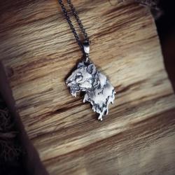 srebrny tygrys wisior,biżuteria z tygrysem - Wisiory - Biżuteria