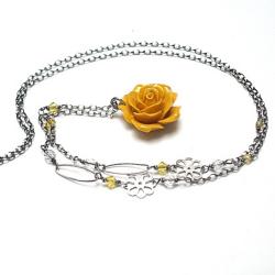 delikatny,róża,romantyczny,kwiat - Naszyjniki - Biżuteria