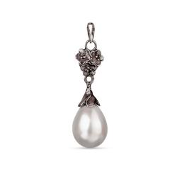 wisiorek,elegancki,srebrny,perły,dla kobiety - Kolczyki - Biżuteria