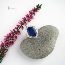 pierścionek srebrny,lapis lazuli - Pierścionki - Biżuteria
