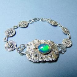 Bransoletka srebrna z opalem - Bransoletki - Biżuteria