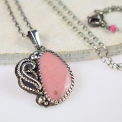 naszyjnik,romantyczny,różowy,opal - Naszyjniki - Biżuteria