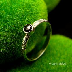 Nehesi,pierścień,srebrny,elfy,delikatny,diament - Pierścionki - Biżuteria