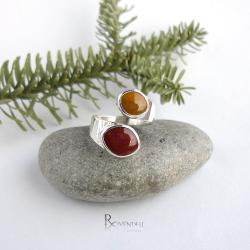 czerwień,kamienie naturalne,pierścionek - Pierścionki - Biżuteria