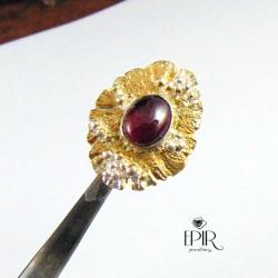 Pierścionek pozłacany z turmalinem - Pierścionki - Biżuteria
