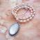 Naszyjniki srebrny,naszyjnik,z kwarcem różowym i perłami