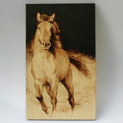 koń,obraz,pirografia - Ilustracje, rysunki, fotografia - Wyposażenie wnętrz