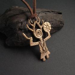 szaman,talizman,wisior,amulet,biżuteria,brąz - Wisiory - Biżuteria