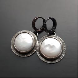 kolczyki z perłami,perły,okrągłe, - Kolczyki - Biżuteria