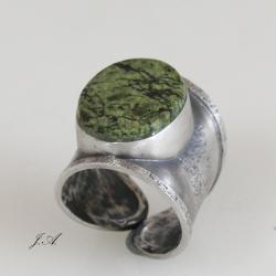 srebro serpentyn - Pierścionki - Biżuteria
