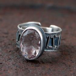 srebrny pierścionek z kwarcem rutylowym - Pierścionki - Biżuteria