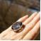 Pierścionki srebrny pierścionek z kwarcem z turmalinem