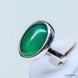 pierścionek z zielonym onyksem,srebro,pierścionki - Pierścionki - Biżuteria