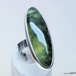 pierścionek z zielonym kamieniem,pierścionki,srebr - Pierścionki - Biżuteria