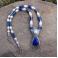 Naszyjniki srebrny naszyjnik z lapis lazuli i pereł