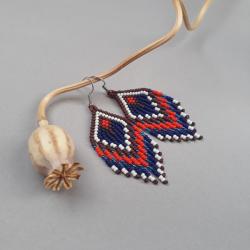 kolczyki indiańskie,z frędzlami,kolorowe - Kolczyki - Biżuteria