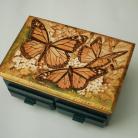 Pudełka motyl,pirografia