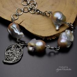 bransoletka,regulowana,perły barokowe - Bransoletki - Biżuteria
