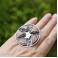 Pierścionki Jowisz srebrny pierścień z jaspisem leopardzim