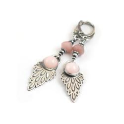 kolczyki,różowe,srebrne,eleganckie,skrzydła - Kolczyki - Biżuteria