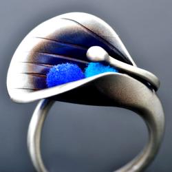 srebrny pierścionek kalia,prezent dla żony - Pierścionki - Biżuteria
