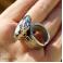 Pierścionki Srebrny regulowany pierścionek z turkusem
