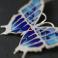 Wisiory srebrny wisior motyl,niebieski motyl naszyjnik